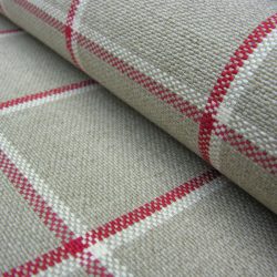 Skye Check Peony linen natural fabric tinsmiths checks