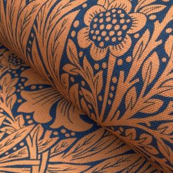 Marigold Navy Burnt Orange Ben Pentreath William Morris Tinsmiths Natural Fabric