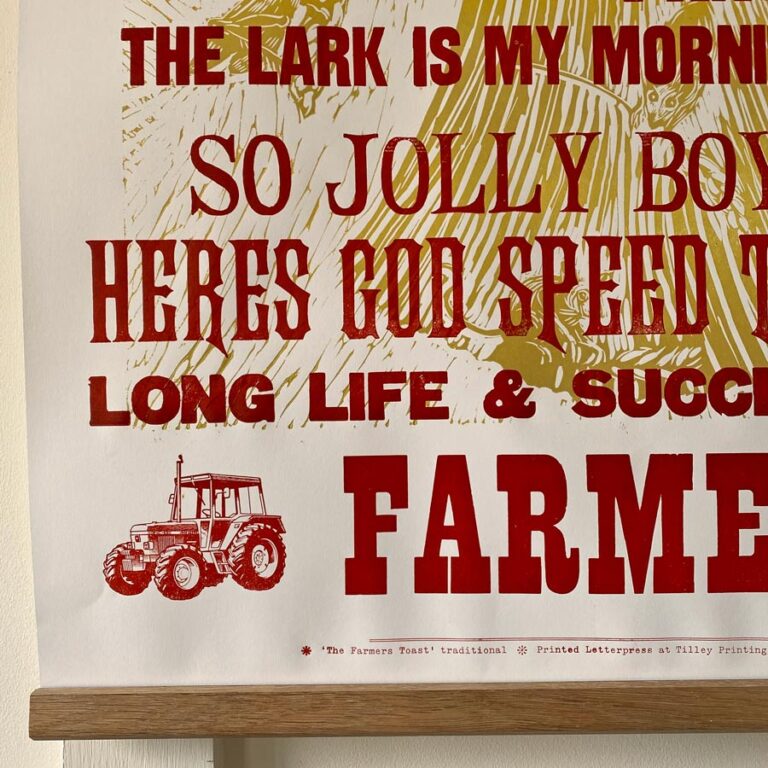 The Farmers Toast, Letterpress Poster - Tinsmiths