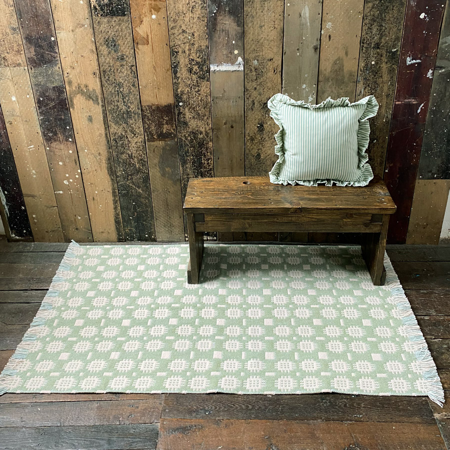 Welsh Tapestry Floor Rug - Pea Green - Tinsmiths