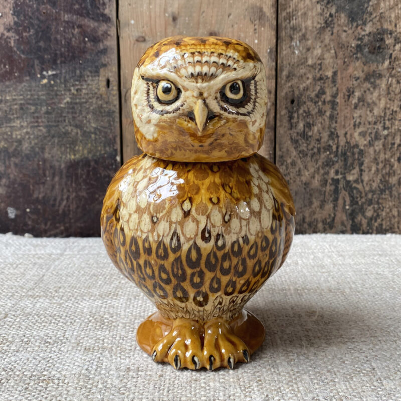 Carole Glover Slipware Pottery Ceramic Owl Jug Staffordshire Tinsmiths Ledbury