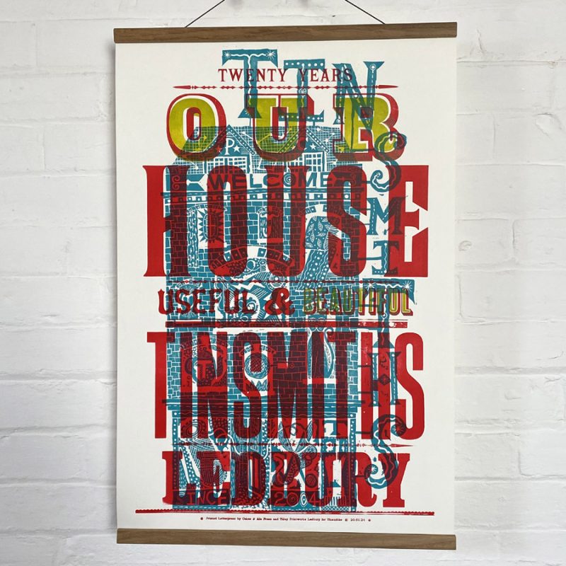 Jonny Hannah Letterpress poster Tinsmiths Ledbury