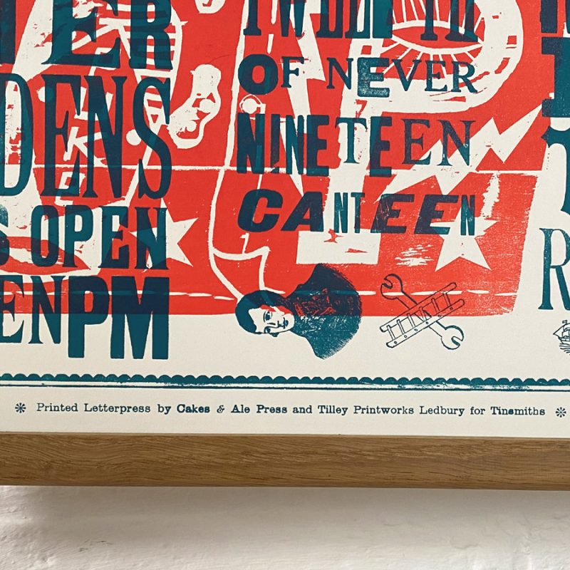 Jonny Hannah Letterpress poster Tinsmiths Ledbury