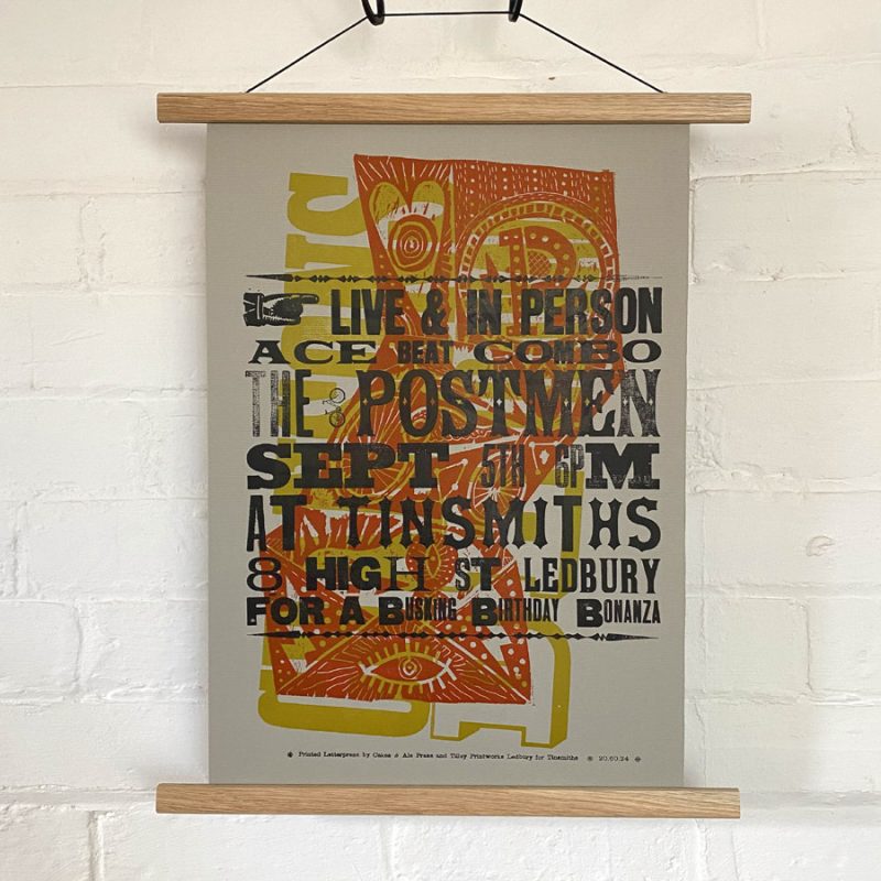 Jonny Hannah Letterpress poster Tinsmiths Ledbury