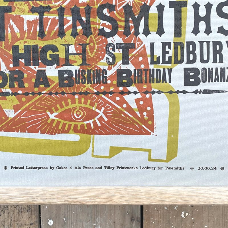 Jonny Hannah Letterpress poster Tinsmiths Ledbury