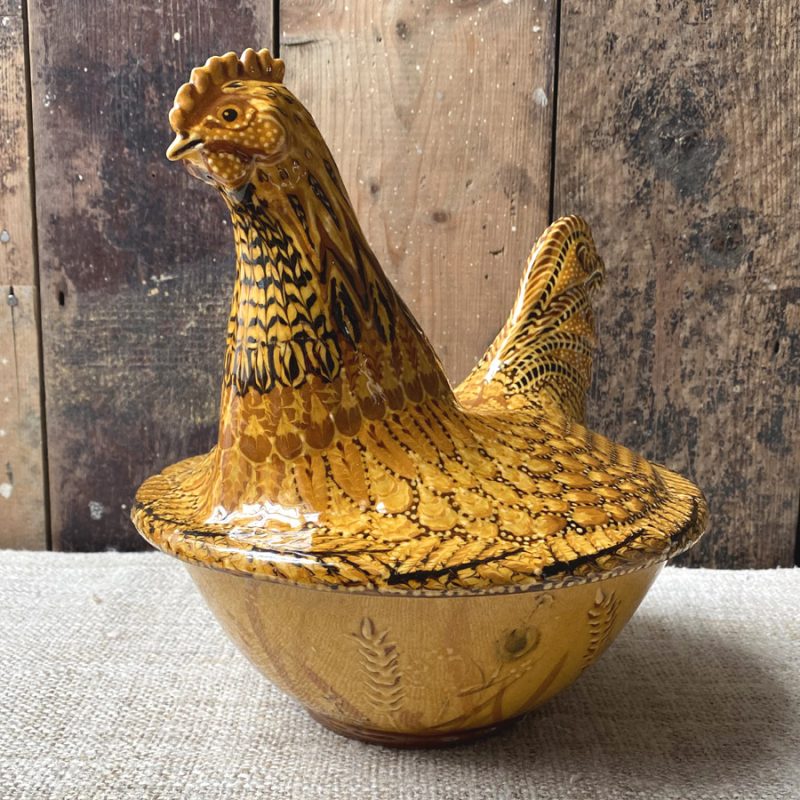 Carole Glover Slipware Hen and Bowl Tinsmiths Ledbury