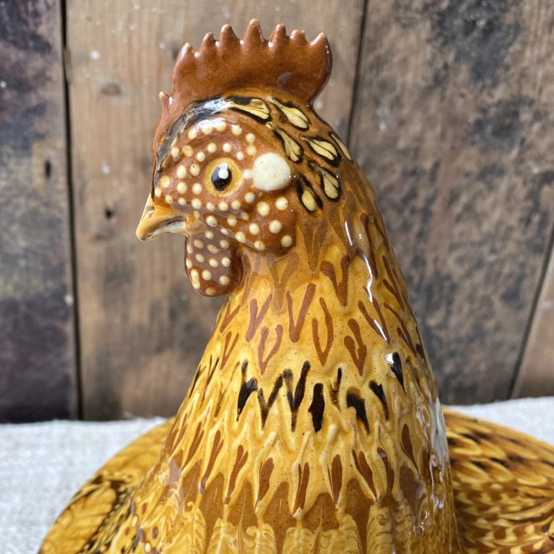 Carole Glover Slipware Hen and Bowl Tinsmiths Ledbury