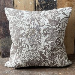 Mark Hearld Squirrel and sunflower cushion charcoal