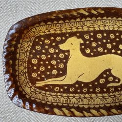 Katie B Morgan Small Slipware Plate Dog Tinsmiths Ledbury