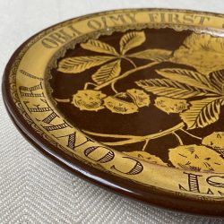 Katie B Morgan Squirrel and Conker Slipware Plate Tinsmiths Ledbury