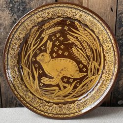 Katie B Morgan Hare Slipware Plate Tinsmiths Ledbury