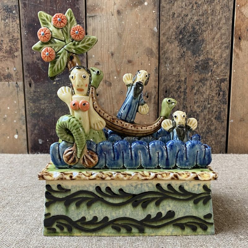 Paul Young Ceramic Mermaid Group Slipware Tinsmiths Ledbury