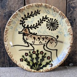 Paul Young Slipware Stag Plate Tinsmiths Ledbury