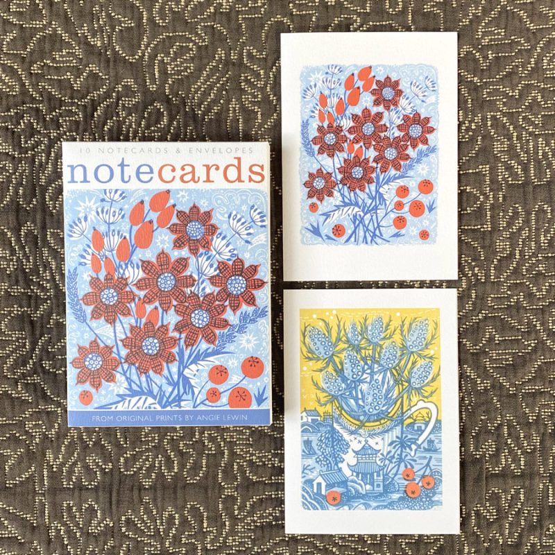 Angie Lewin Notecards Frost Flowers Tinsmiths Ledbury