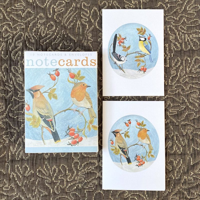 Alice Melvin Notecards Winter Birds Tinsmiths Ledbury