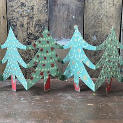 Recycled Paper Concertina Garland Christmas Trees Tinsmiths Ledbury