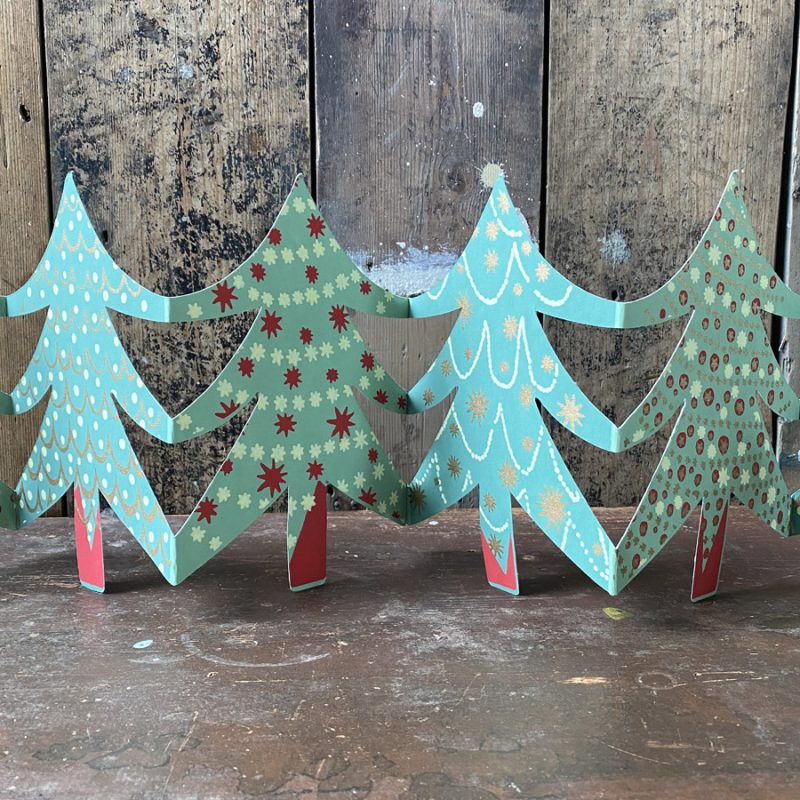 Recycled Paper Concertina Garland Christmas Trees Tinsmiths Ledbury