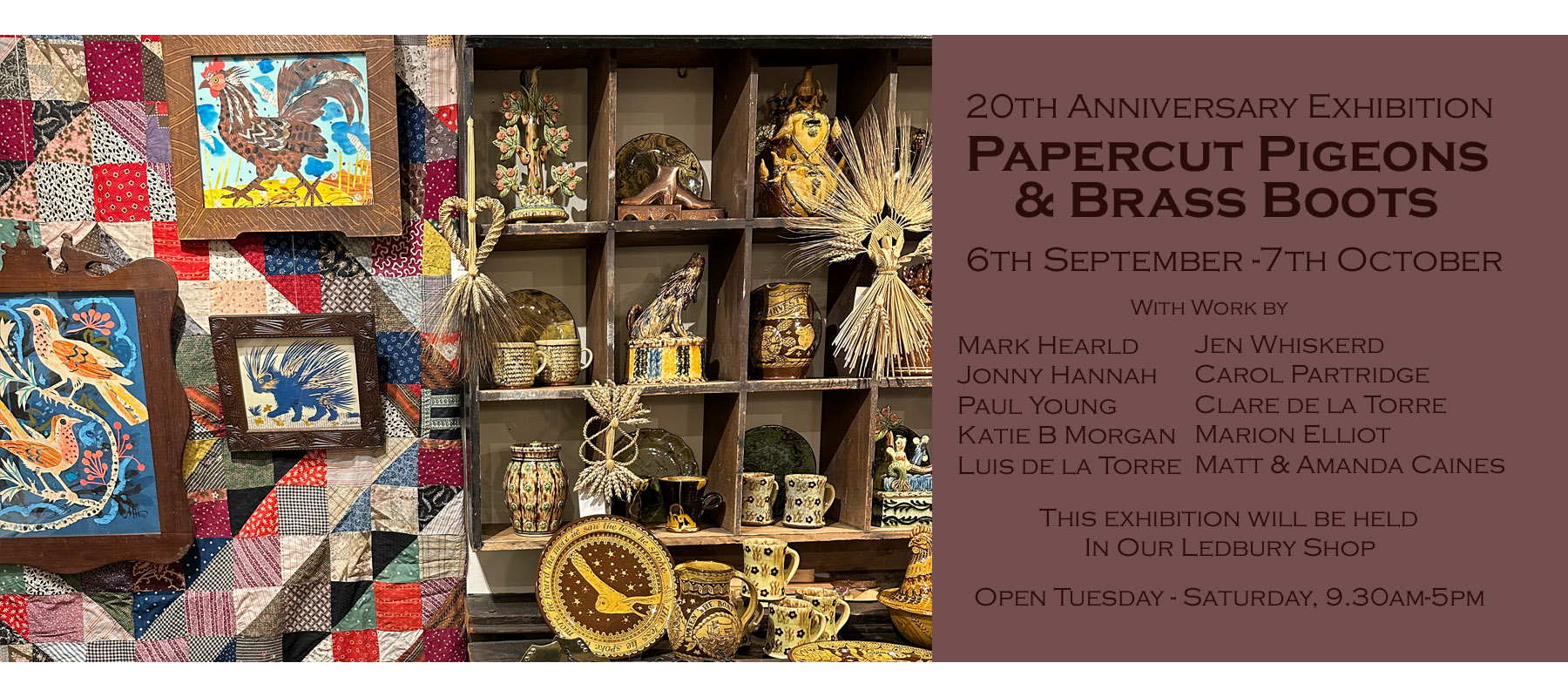 Papercut Pigeons & Brass Boots Exhibition