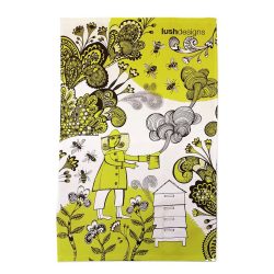 Lush Designs Bee Garden tea towel. Tinsmiths Ledbury