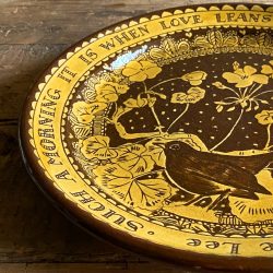 Katie B Morgan Slipware Plate Geranium Windows Tinsmiths Ledbury