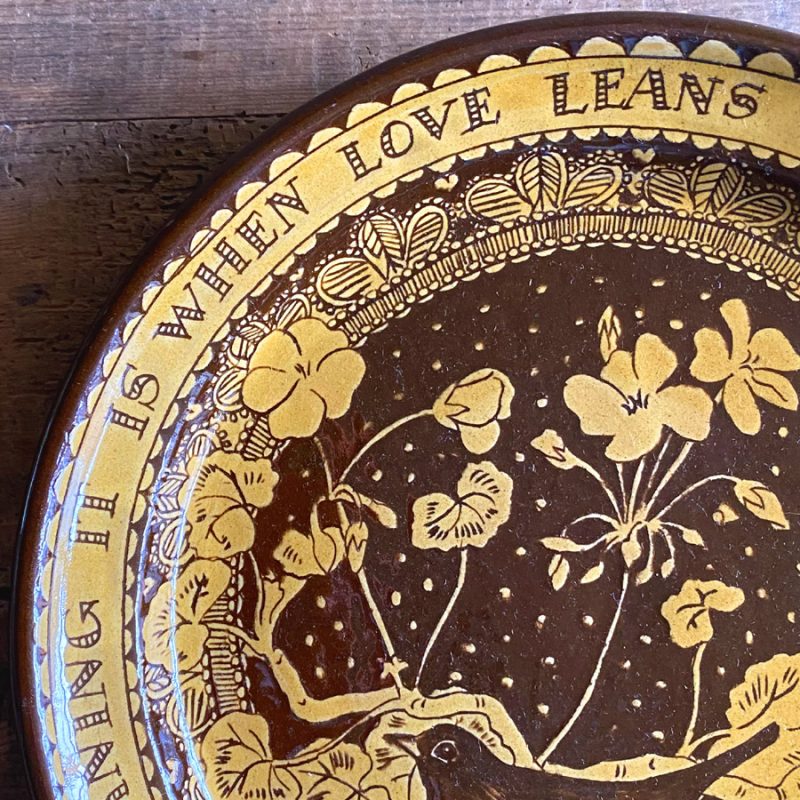 Katie B Morgan Slipware Plate Geranium Windows Tinsmiths Ledbury