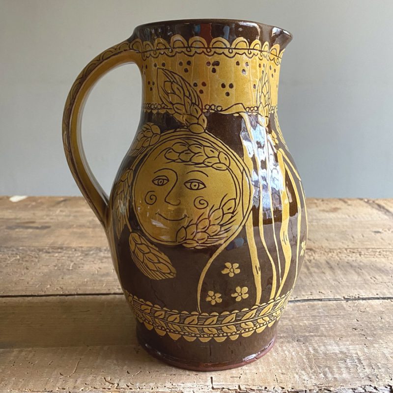 Katie B Morgan Slipware Jug Harvest Moon Tinsmiths Ledbury