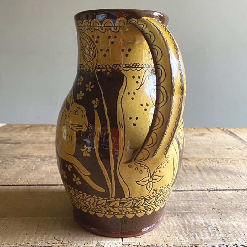 Katie B Morgan Slipware Jug Harvest Moon Tinsmiths Ledbury