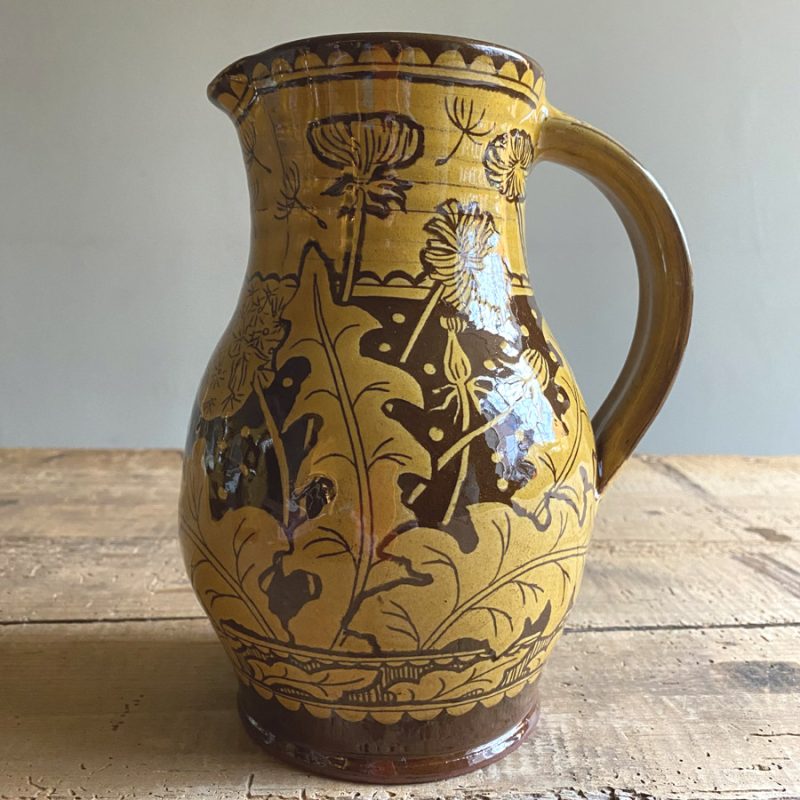 Katie B Morgan Slipware Jug Shepherds Clock Tinsmiths Ledbury