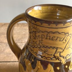 Katie B Morgan Slipware Jug Shepherds Clock Tinsmiths Ledbury