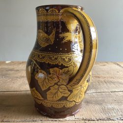 Katie B Morgan Slipware Jug Ivy Green Tinsmiths Ledbury