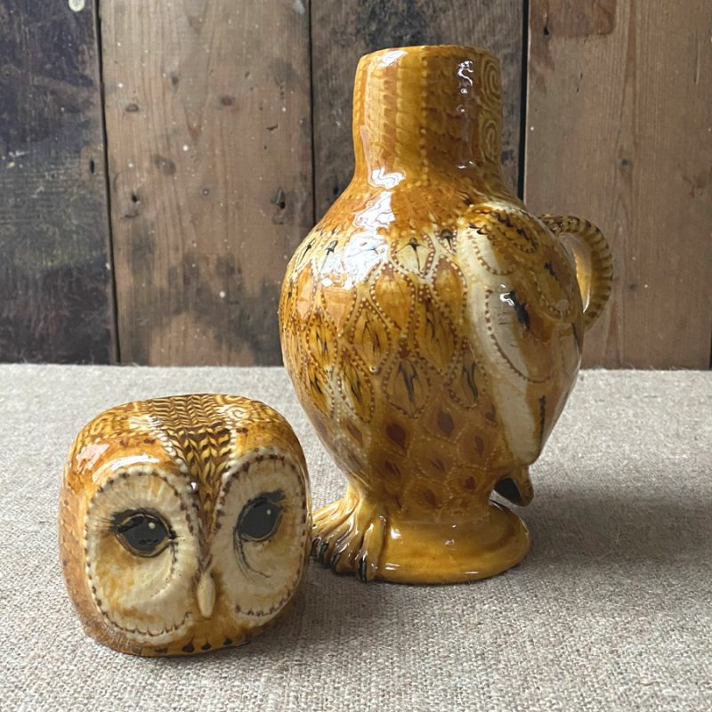 Carole Glover Tawny Owl Jug CAL1 Tinsmiths of Ledbury