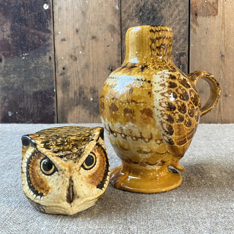 Carole Glover Ceramic Slipware Owl Jug Tinsmiths Ledbury