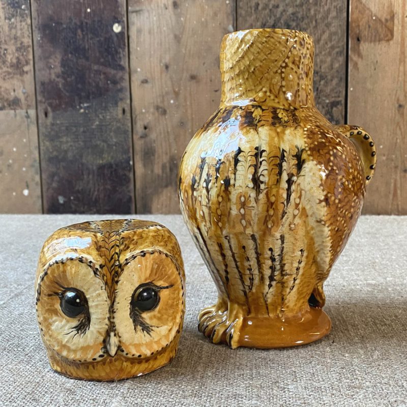 Carole Glover Ceramic Slipware Owl Jug Tinsmiths Ledbury