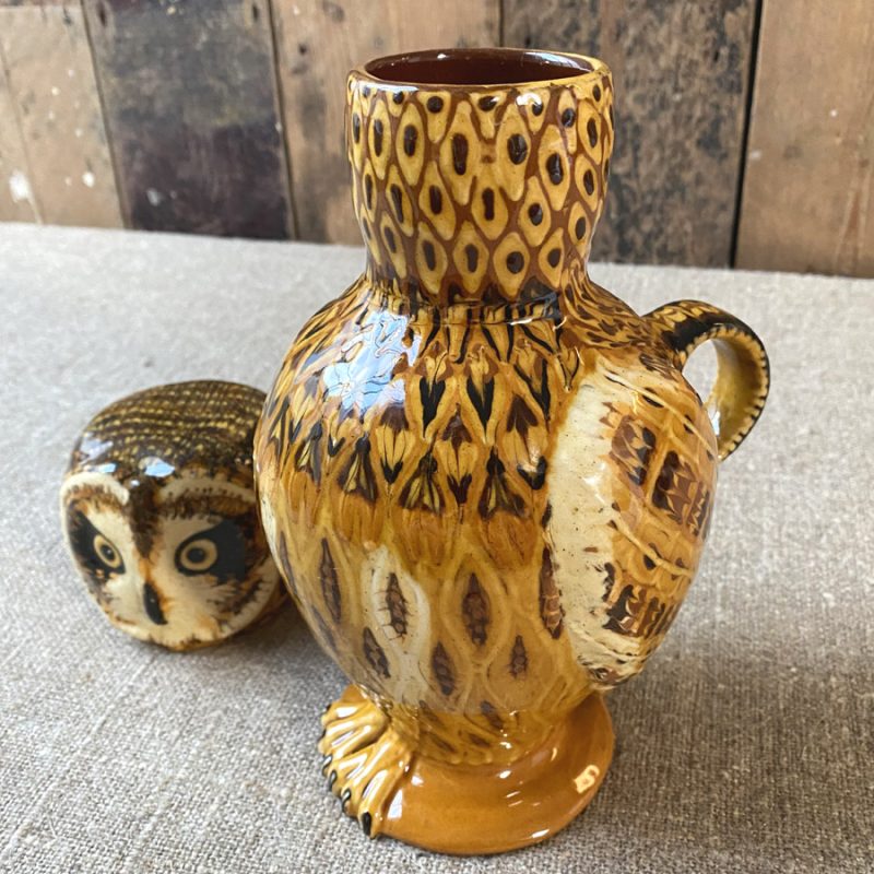 Carole Glover Ceramic Slipware Owl Jug Tinsmiths Ledbury