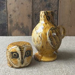 Carole Glover Short Eared Owl Jug CAS1 Tinsmiths of Ledbury