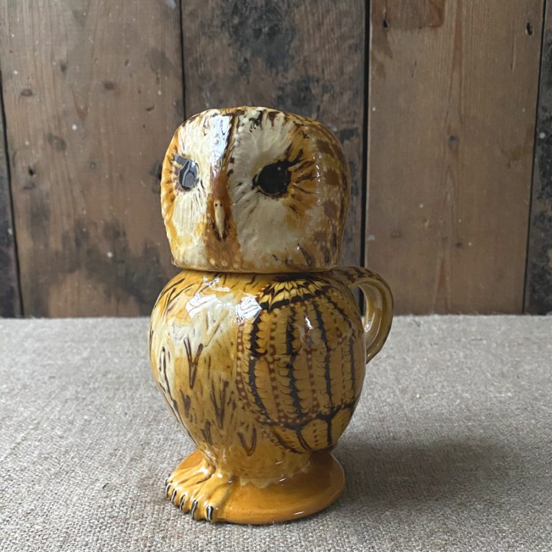 Carole Glover Tawny Owl Jug CAS2 Tinsmiths of Ledbury