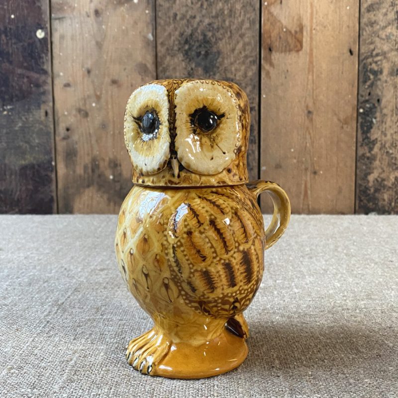 Carole Glover Ceramic Slipware Owl Jug Tinsmiths Ledbury