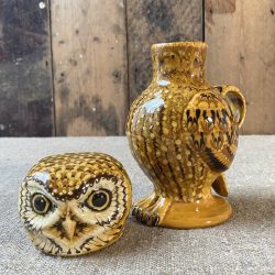 Carole Glover Ceramic Slipware Owl Jug Tinsmiths Ledbury