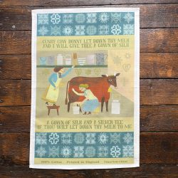 Marion Elliot Tea Towel Cushy Cow Tinsmiths Ledbury.