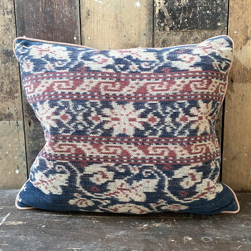 Antque Indigo Ikat Cushion Tinsmiths Ledbury