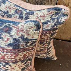 Antque Indigo Ikat Cushion Tinsmiths Ledbury