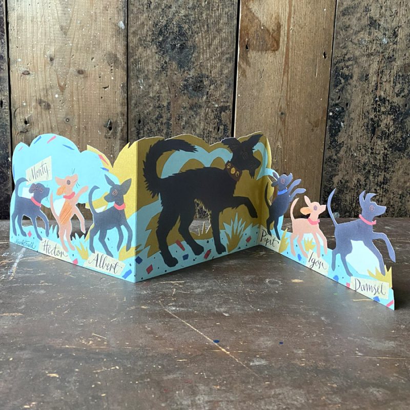 Mark Hearld Puppy Parade fold out card Tinsmiths