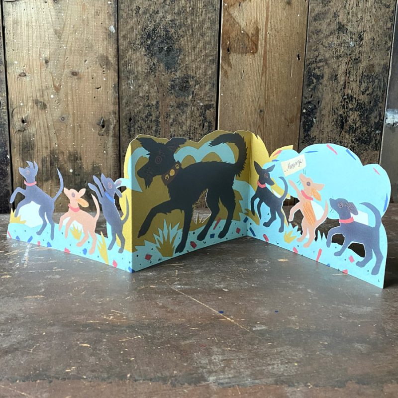 Mark Hearld Puppy Parade fold out card Tinsmiths