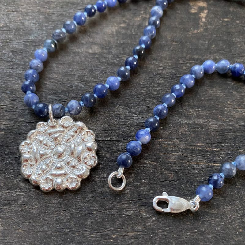 Sodalite Silver Boss Necklace 11/21