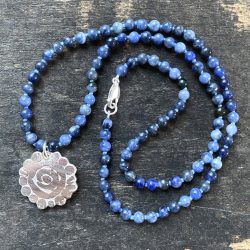 Sodalite Silver Boss Necklace 11/21