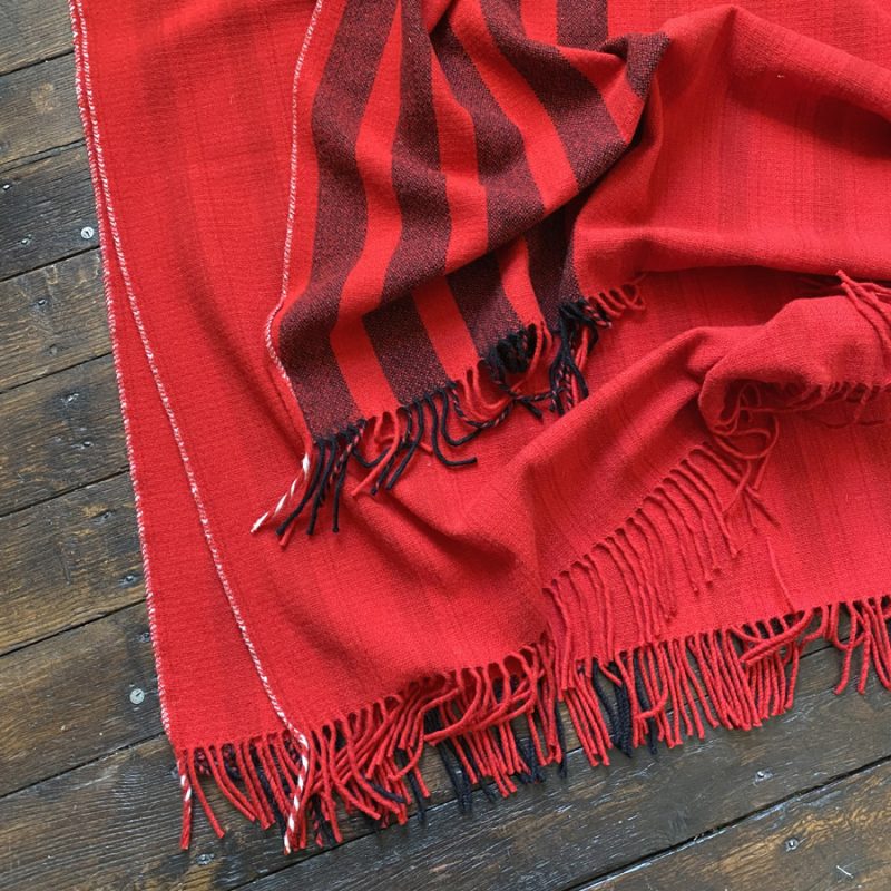 Loom Woven Single Blanket - Scarlet - Image 2