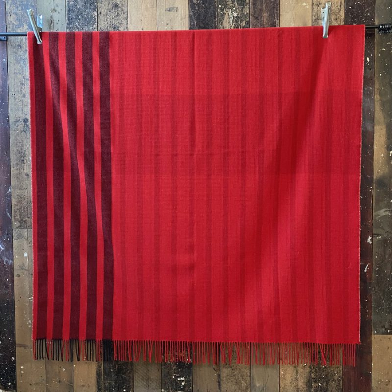 Loom Woven Single Blanket - Scarlet - Image 3